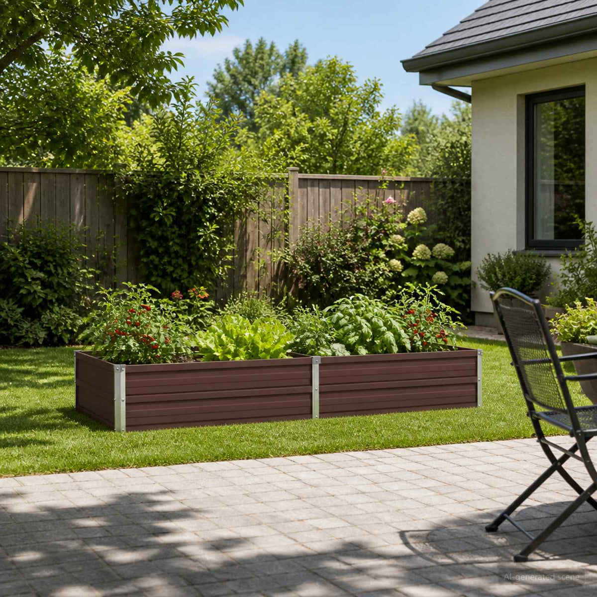 Vidaxl verhoogd tuinbed bruin 160 x 80 x 24 cm koudgewalst staal