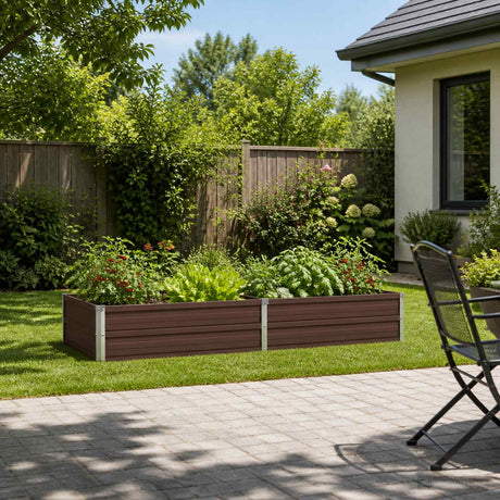 Vidaxl verhoogd tuinbed bruin 160 x 80 x 24 cm staal