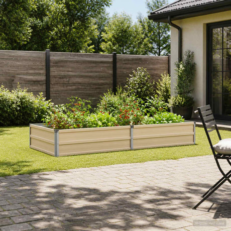 Vidaxl verhoogd tuinbed ivoor 160 x 80 x 24 cm staal