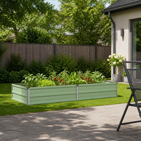 Vidaxl verhoogd tuinbed pastelgroen 160 x 80 x 24 cm koudgewalst staal