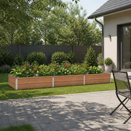 Vidaxl verhoogd tuinbed houtbruin 240 x 80 x 24 cm staal