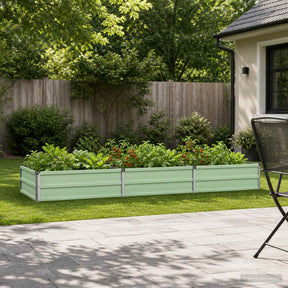 Vidaxl verhoogd tuinbed pastelgroen 240 x 80 x 24 cm koudgewalst staal