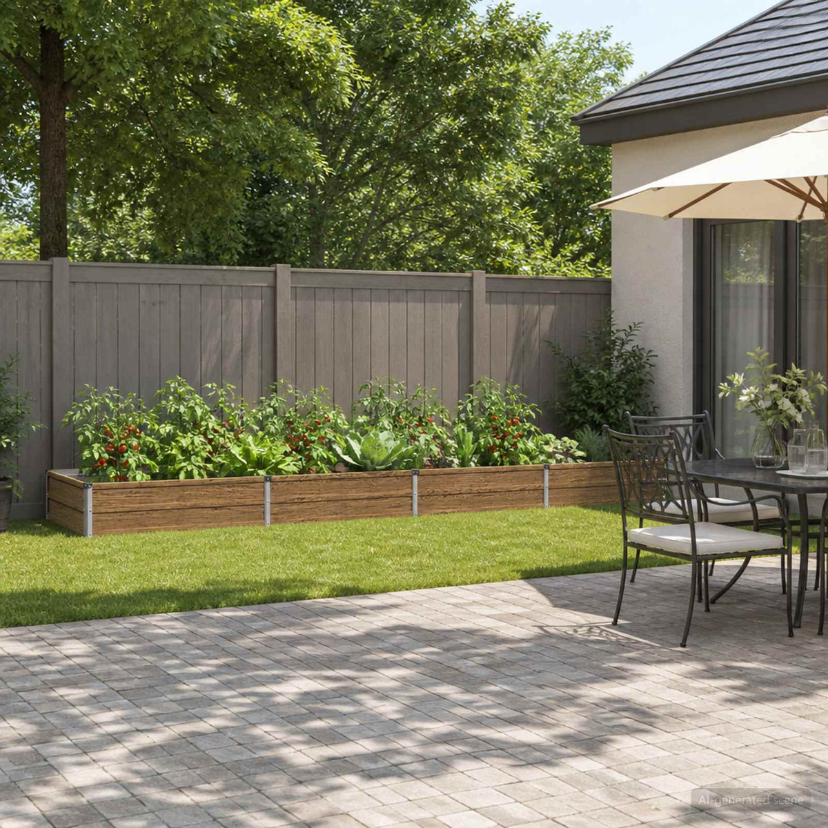Vidaxl verhoogd tuinbed houtbruin 320 x 80 x 24 cm koudgewalst staal