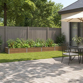 Vidaxl verhoogd tuinbed houtbruin 320 x 80 x 24 cm koudgewalst staal