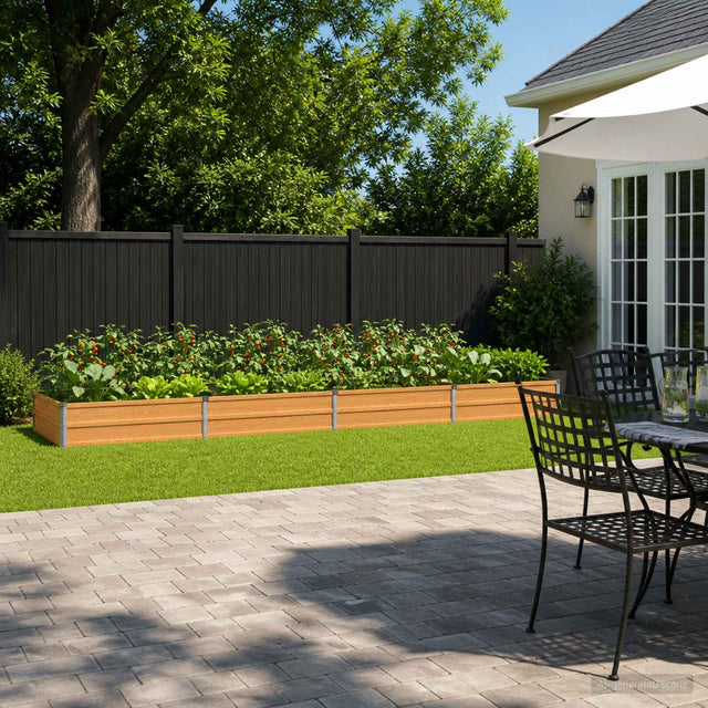Vidaxl verhoogd tuinbed naturel 320 x 80 x 24 cm koudgewalst staal