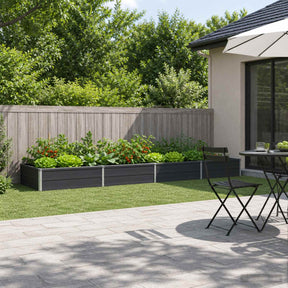 Vidaxl verhoogd tuinbed antracietkleurig 320 x 80 x 24 cm