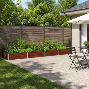 Vidaxl verhoogd tuinbed roestig 320 x 80 x 24 cm corton