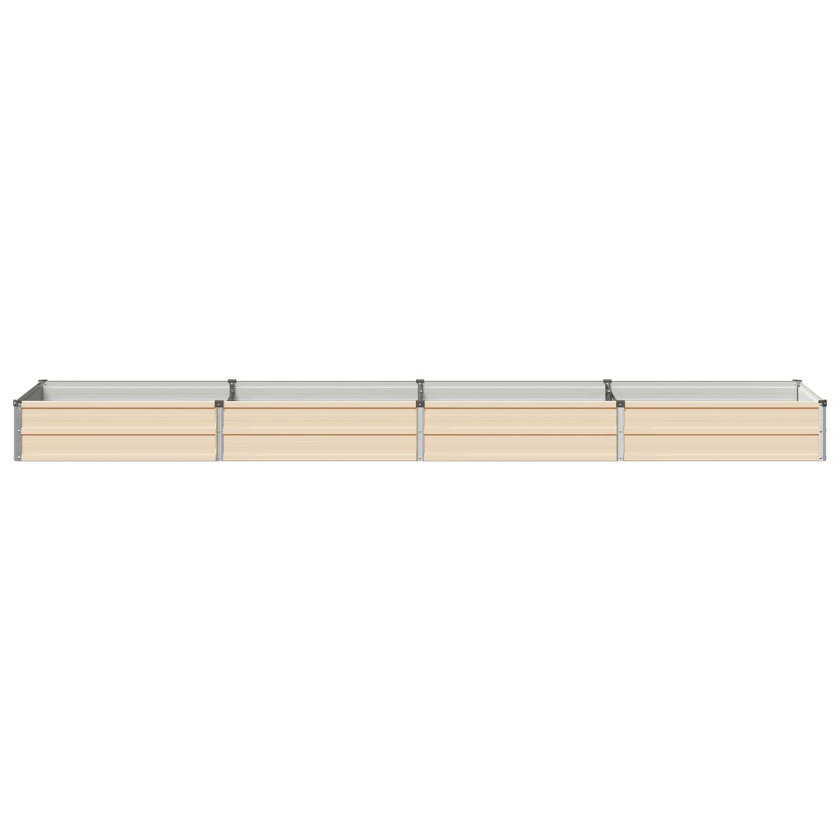 Vidaxl verhoogd tuinbed ivoor 320 x 80 x 24 cm koudgewalst staal