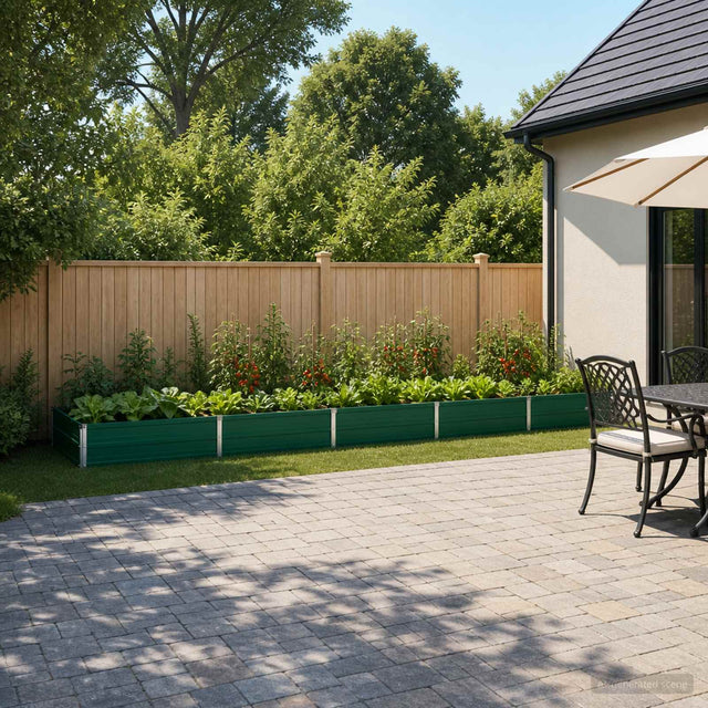 Vidaxl verhoogd tuinbed groen 400 x 80 x 24 cm koudgewalst stalen