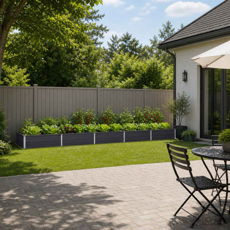 Vidaxl verhoogd tuinbed antraciet 400 x 80 x 24 cm staal