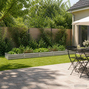 Vidaxl verhoogd tuinbed zilverkleurig 400 x 80 x 24 cm gegalvaniseerd