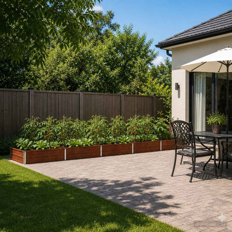 Vidaxl verhoogd tuinbed roestig 400 x 80 x 24 cm corton