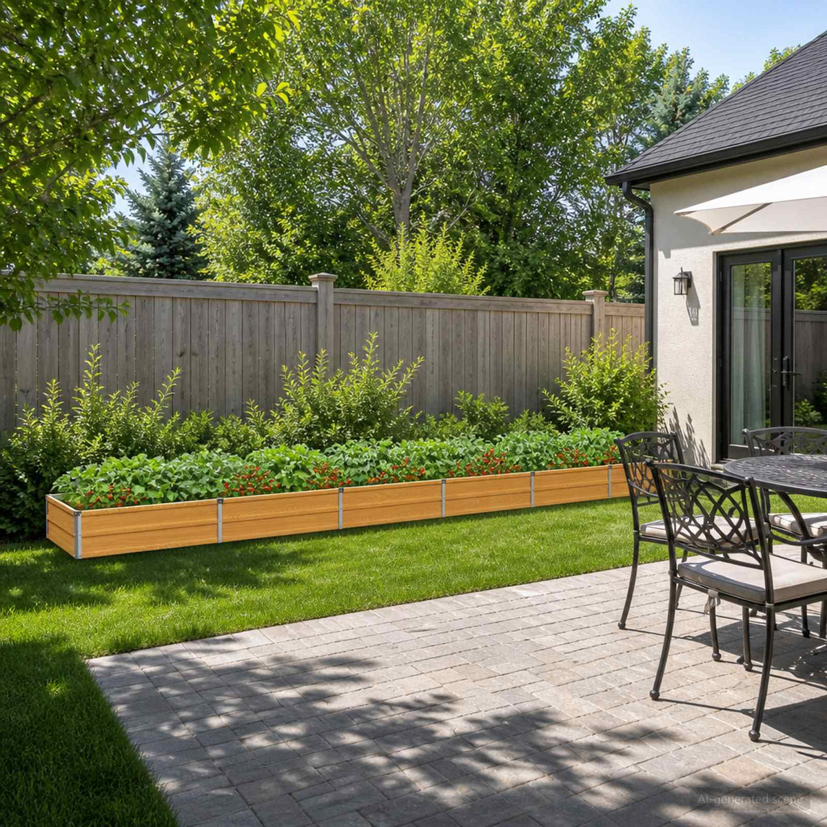 Vidaxl verhoogd tuinbed naturel 480 x 80 x 24 cm koudgewalst staal