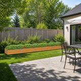 Vidaxl verhoogd tuinbed naturel 480 x 80 x 24 cm koudgewalst staal