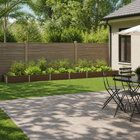 Vidaxl verhoogd tuinbed zwart 480 x 80 x 24 cm koudgewalst staal