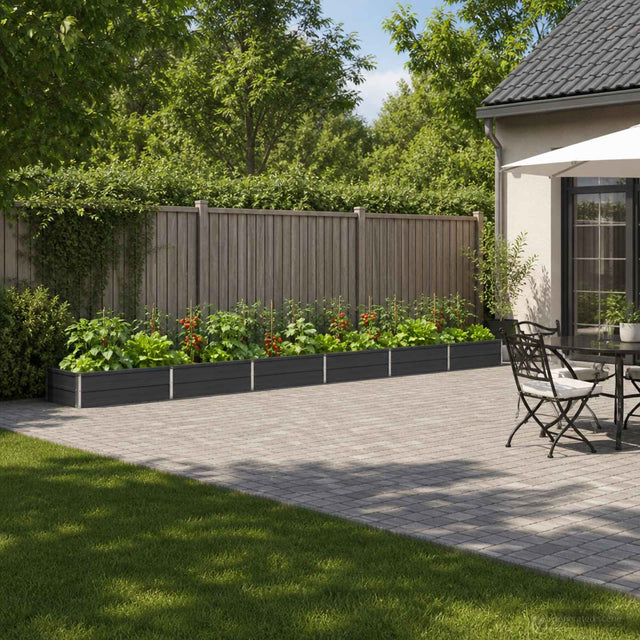 Vidaxl verhoogd tuinbed antracietkleurig 480 x 80 x 24 cm