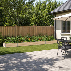 Vidaxl verhoogd tuinbed ivoor 480 x 80 x 24 cm koudgewalst staal