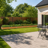 Vidaxl verhoogd tuinbed naturel 600 x 80 x 24 cm koudgewalst staal