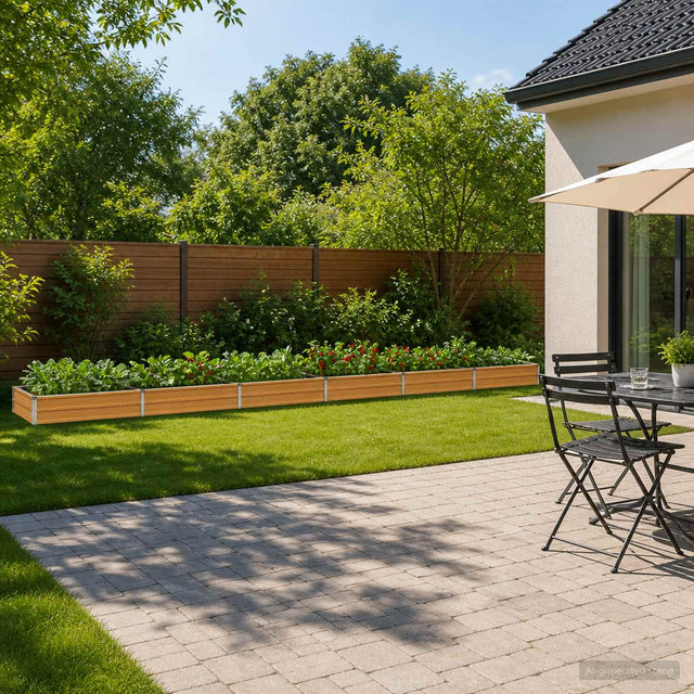 Vidaxl verhoogd tuinbed naturel 600 x 80 x 24 cm koudgewalst staal
