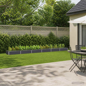 Vidaxl verhoogd tuinbed antracietkleurig 600 x 80 x 24 cm
