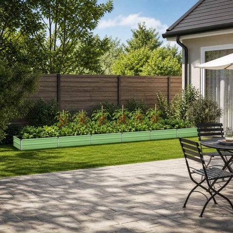 Vidaxl verhoogd tuinbed pastelgroen 600 x 80 x 24 cm koudgewalst staal