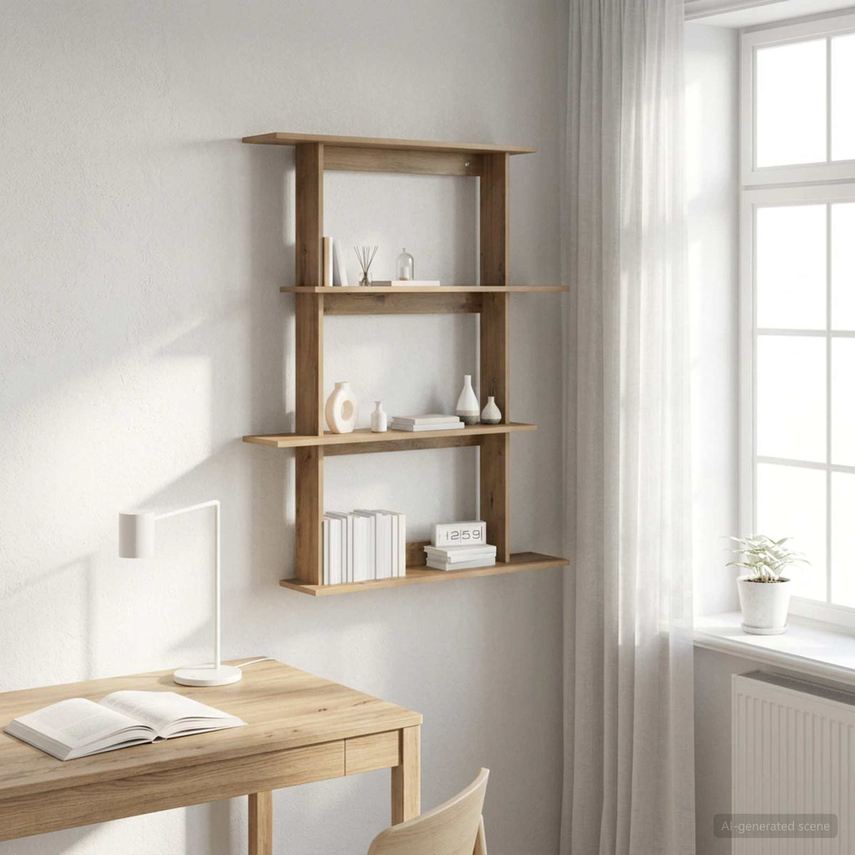 Vidaxl wandplank artisanaal eiken 100 x 20 x 126 cm bewerkt hout