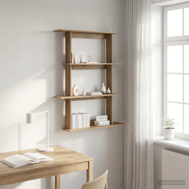 Vidaxl wandplank artisanaal eiken 100 x 20 x 126 cm bewerkt hout