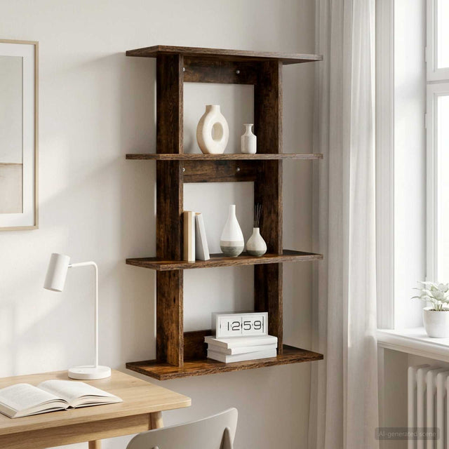 Vidaxl wandplank muurmontage gerookt eiken 56 x 20 x 90 cm