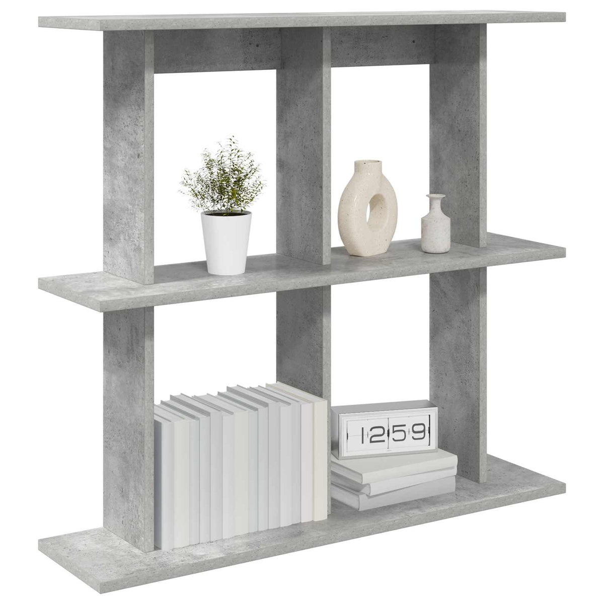 Vidaxl wandplank muurmontage betongrijs 100 x 20 x 75 cm bewerkt hout