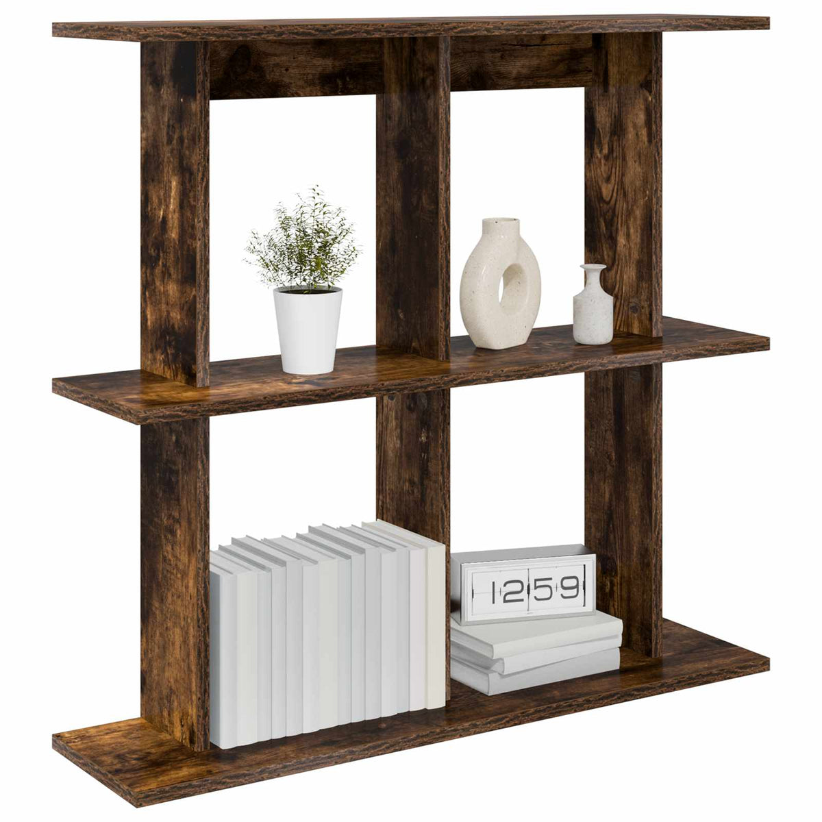 Vidaxl wandplank muurmontage gerookt eiken 100 x 20 x 75 cm