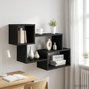 Vidaxl drijvende plank muurmontage zwart eiken 87 x 20 x 55 cm
