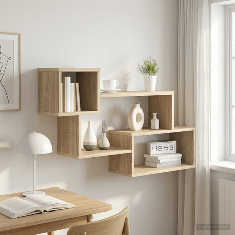 Vidaxl drijvende plank muurmontage sonoma eiken 87 x 20 x 55 cm