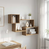 Vidaxl drijvende plank muurmontage artisanaal eiken 87 x 20 x 55 cm