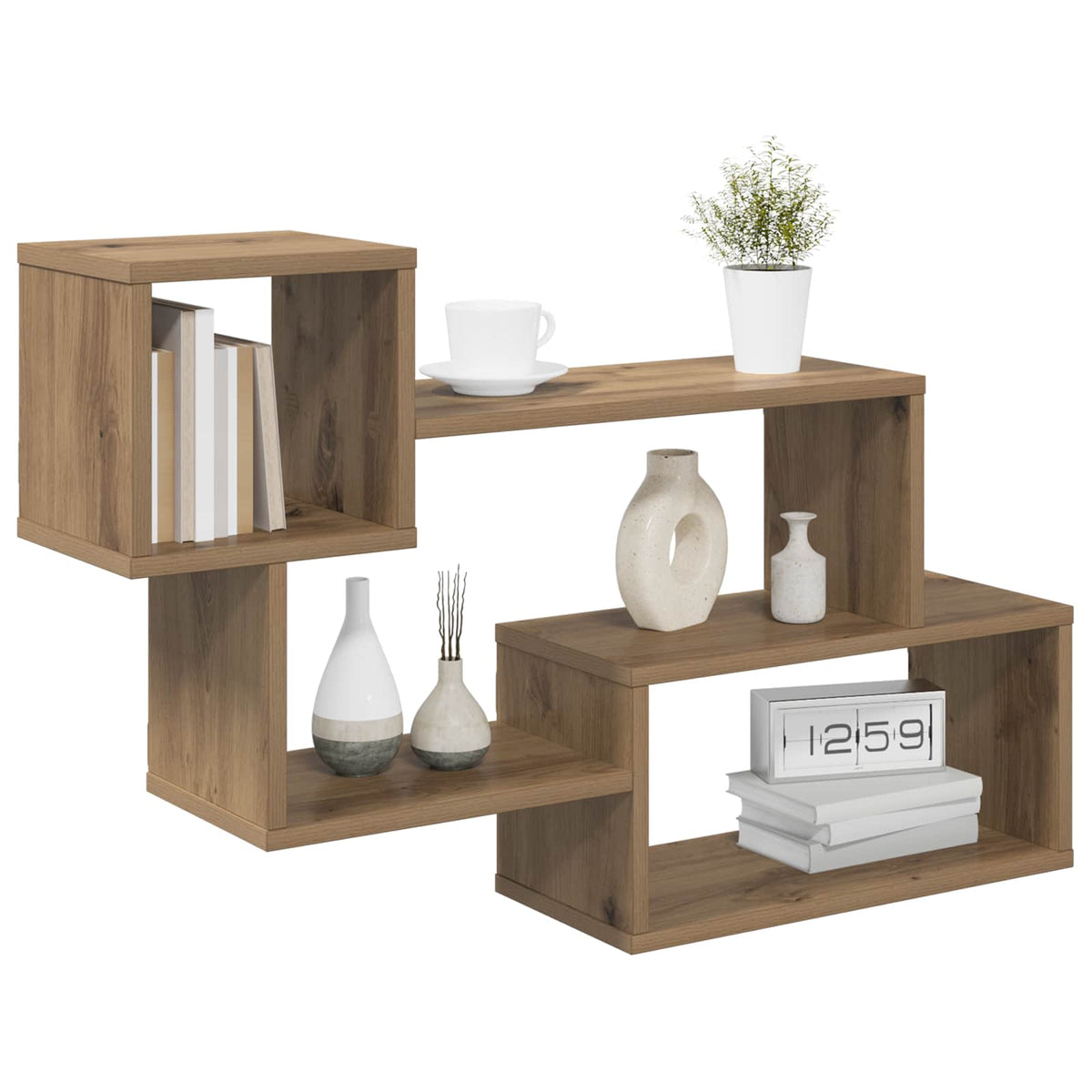 Vidaxl drijvende plank muurmontage artisanaal eiken 87 x 20 x 55 cm