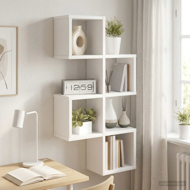 Vidaxl wandplank muurmontage wit 39 x 15 x 76 cm bewerkt hout