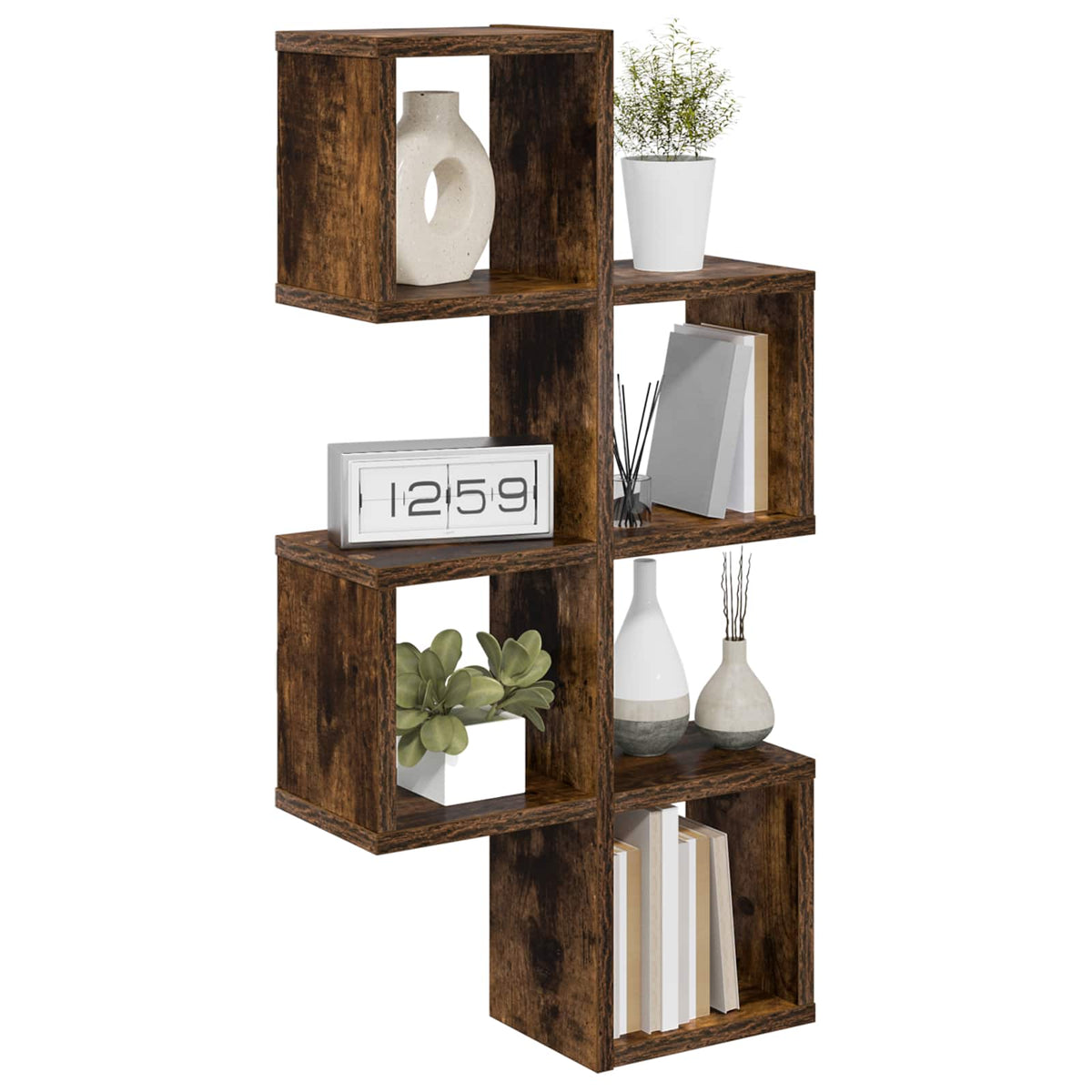 Vidaxl wandplank muurmontage gerookt eiken 39 x 15 x 76 cm