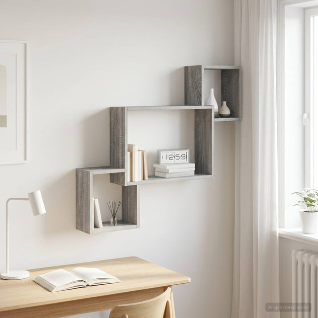 Vidaxl wandplank muurmontage grijs sonoma 91,5 x 15 x 76 cm