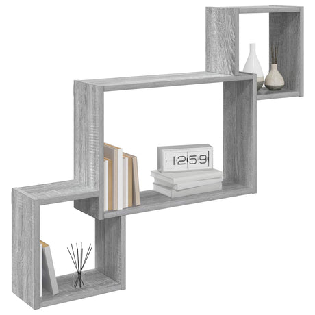 Vidaxl wandplank muurmontage grijs sonoma 91,5 x 15 x 76 cm