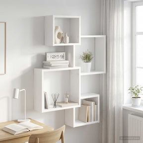 Vidaxl wand cube planken muurmontage wit 64 x 13,5 x 91,5 cm
