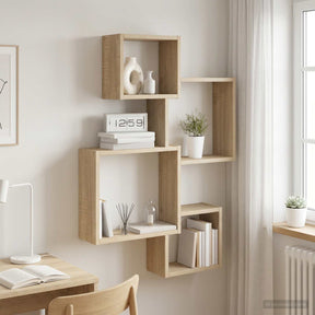Vidaxl wand cube planken muurmontage sonoma eiken 64 x 13,5 x 91,5 cm