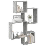 Vidaxl wand cube planken muurmontage betongrijs 64 x 13,5 x 91,5 cm