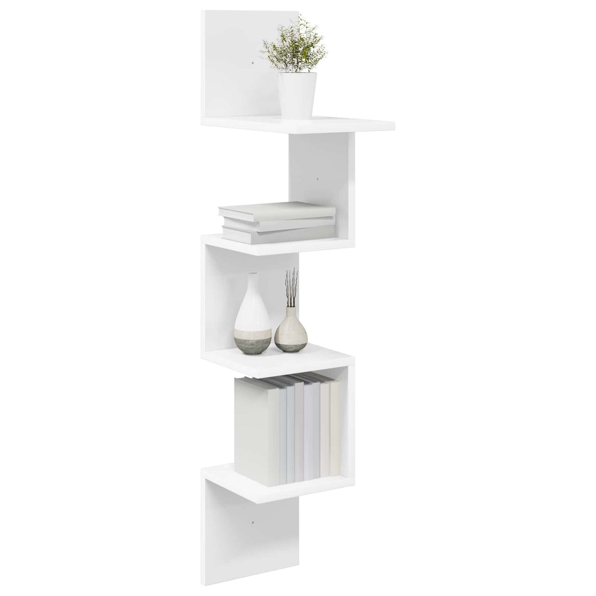 Vidaxl wandplank muurmontage wit 32 x 21 x 107 cm bewerkt hout