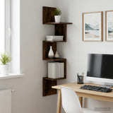 Vidaxl wandplank muurmontage gerookt eiken 32 x 21 x 107 cm