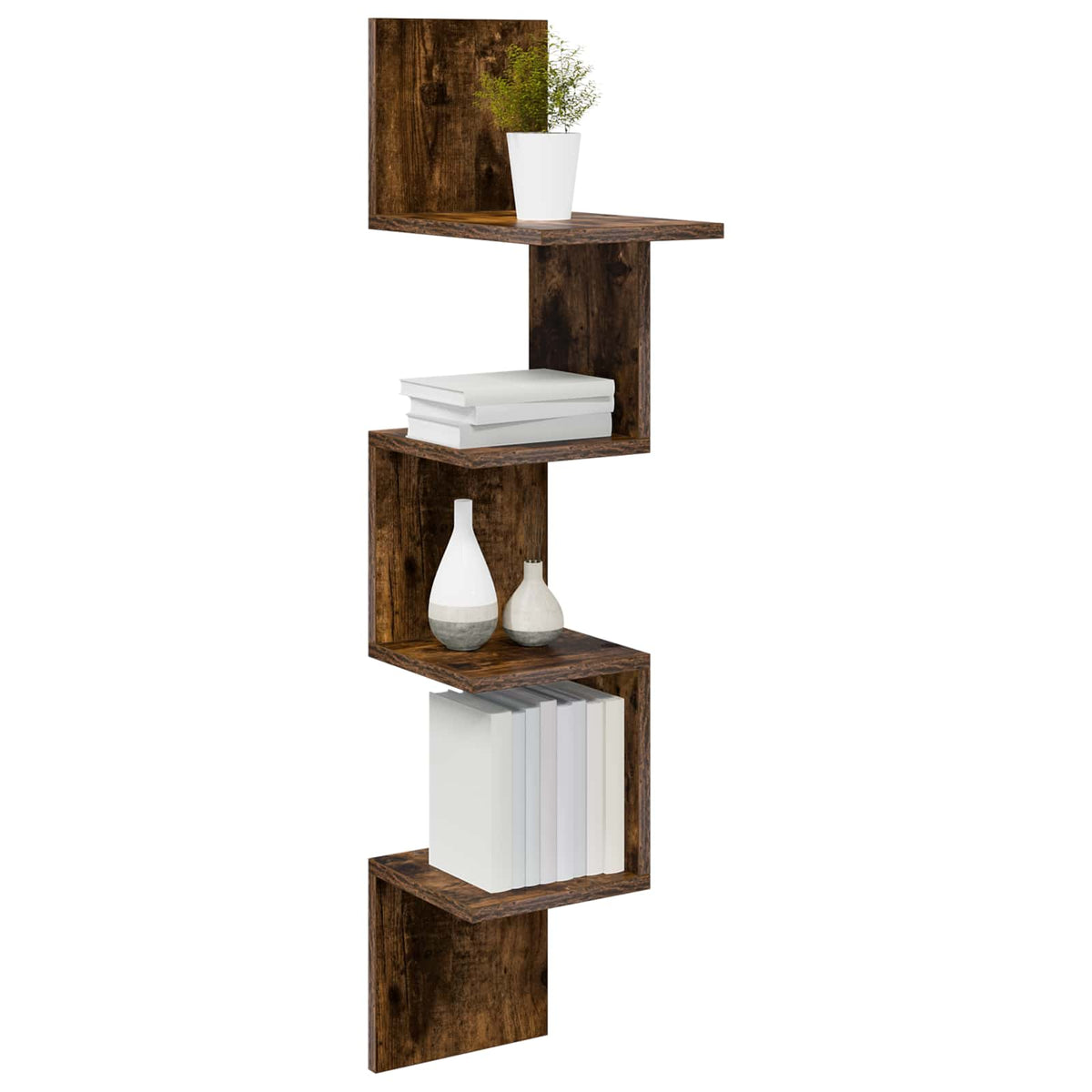 Vidaxl wandplank muurmontage gerookt eiken 32 x 21 x 107 cm