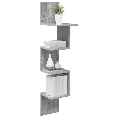 Vidaxl wandplank muurmontage grijs sonoma 32 x 21 x 107 cm