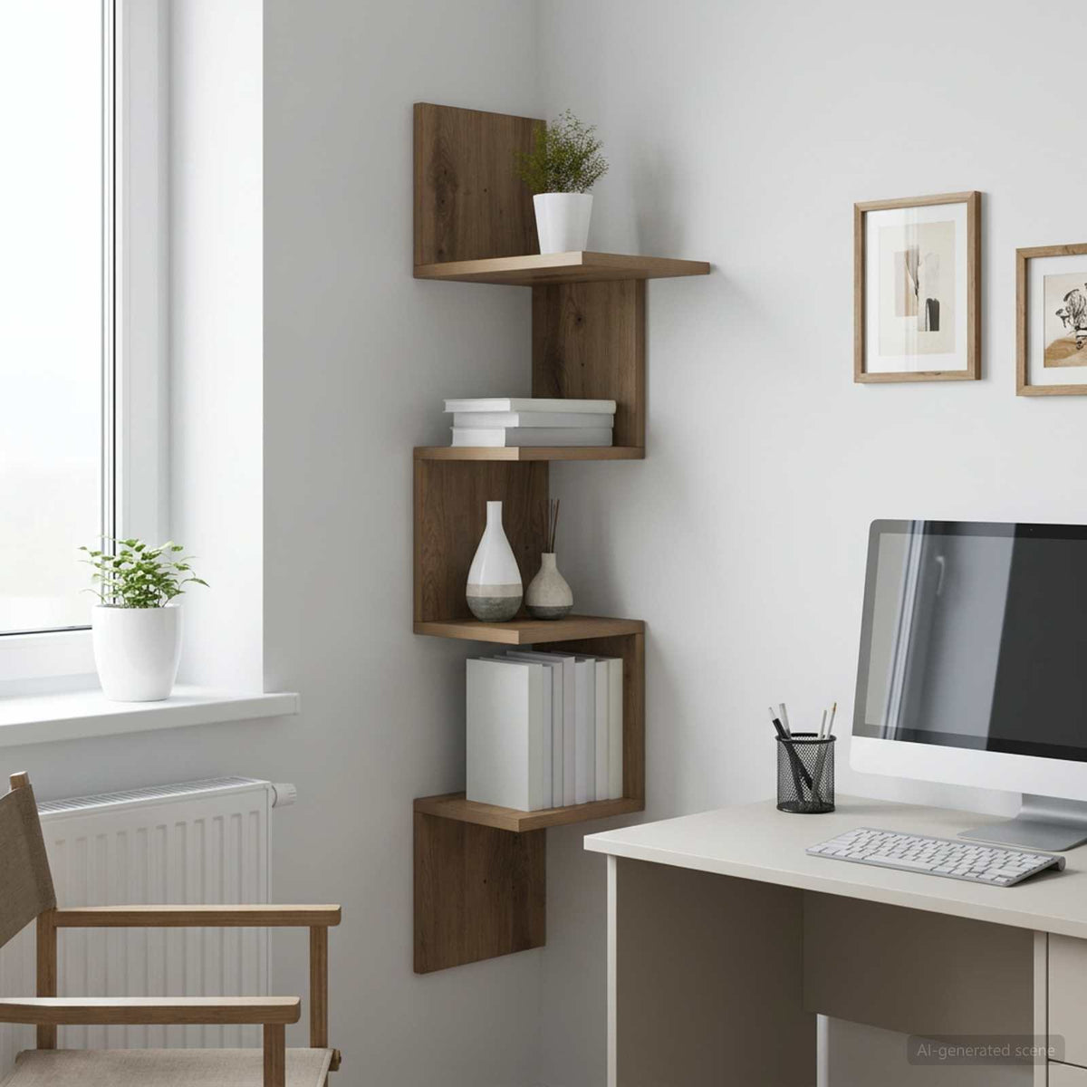 Vidaxl wandplank muurmontage artisanaal eiken 32 x 21 x 107 cm