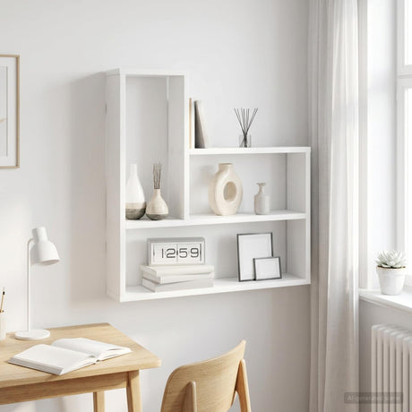 Vidaxl wandplank wit 60 x 11 x 60 cm bewerkt hout