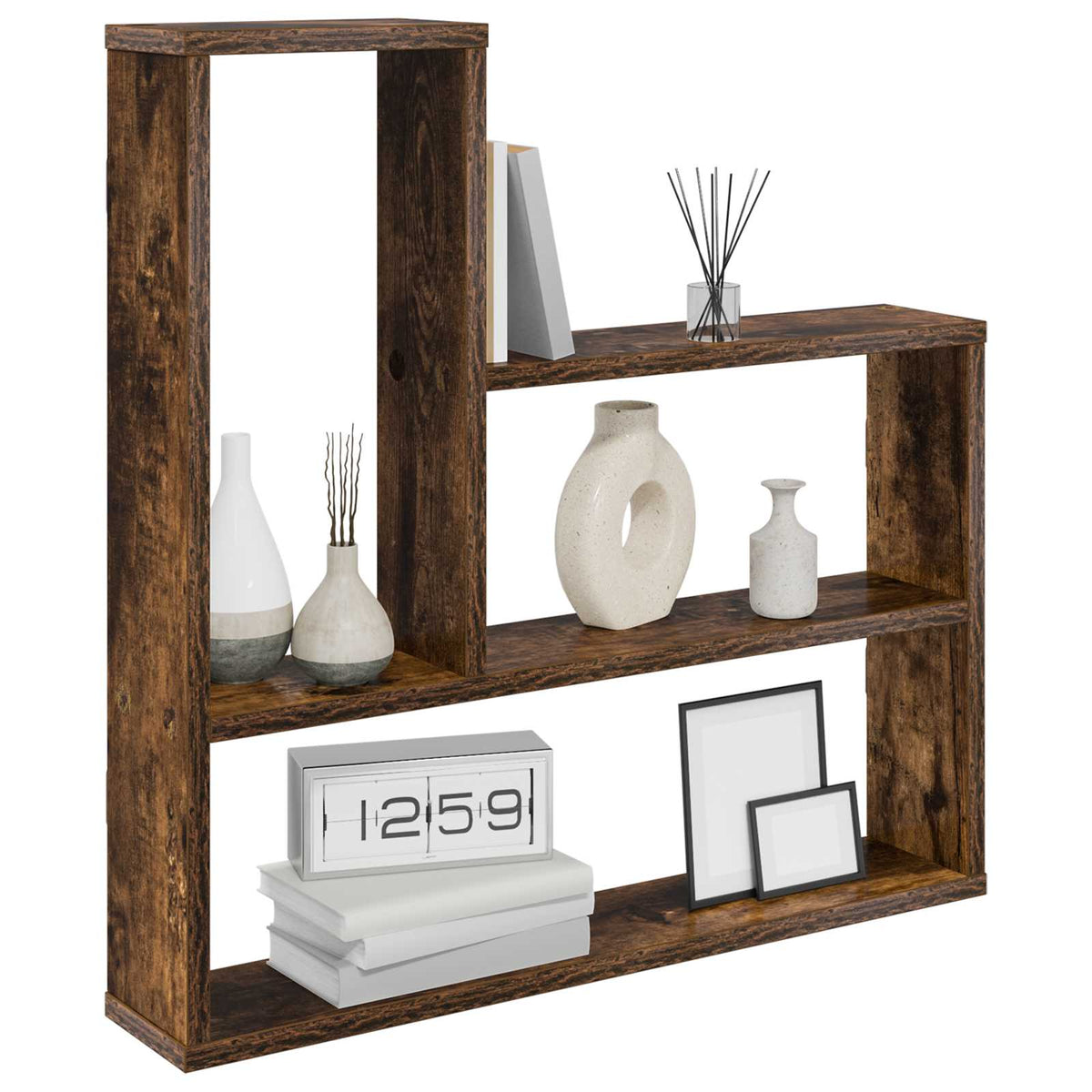 Vidaxl wandplank gerookt eiken 60 x 11 x 60 cm bewerkt hout
