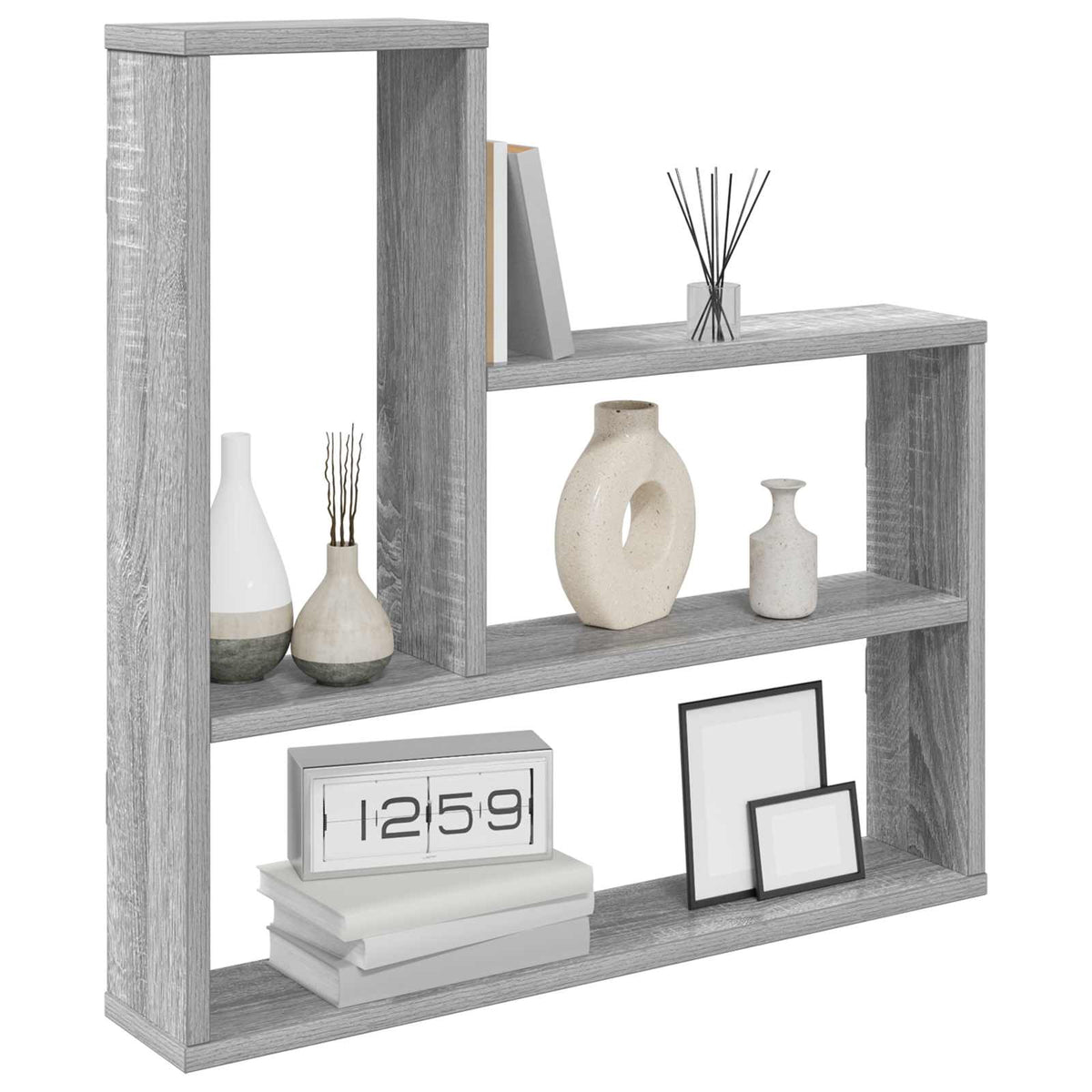 Vidaxl wandplank grijs sonoma 60 x 11 x 60 cm bewerkt hout