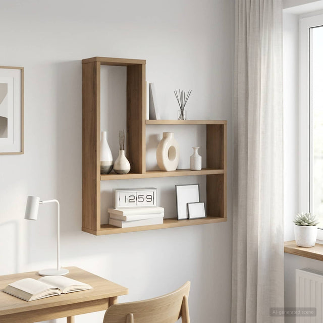 Vidaxl wandplank artisanaal eiken 60 x 11 x 60 cm bewerkt hout